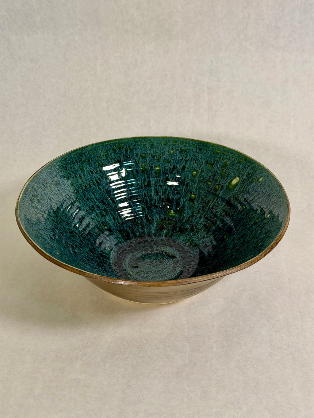 Deep Green Speckle Serving Bowl - Large